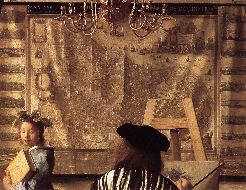 Die Allegorie der Malkunst von Jan Vermeer Detailansicht